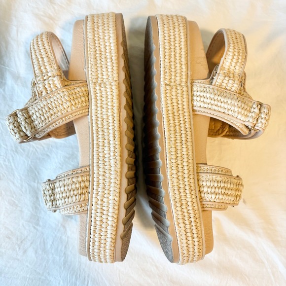 Steve Madden Big Mona Platform Sandals Raffia Espadrille Platform Buckle Size 8 - Picture 4 of 9